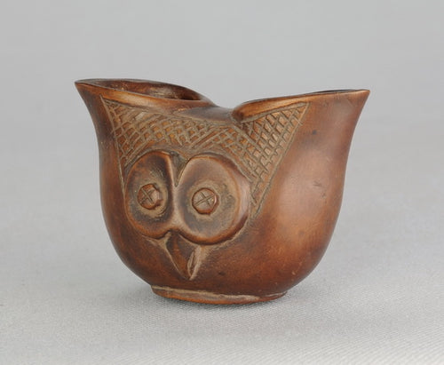 SOLD / SOLD! Pretty zoomorphic palm wine cup YAKA Congo DRC Palm wine cup MC0935
