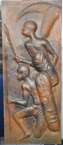 SOLD / SOLD! MC0524 Gabriel KALUMBA - Monumental brassware copper plaques