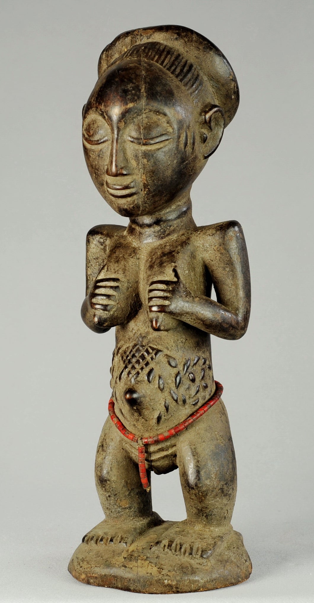 Superbe statue Luba. Moyenne Luvua Congo Rdc Baluba figure MC0430