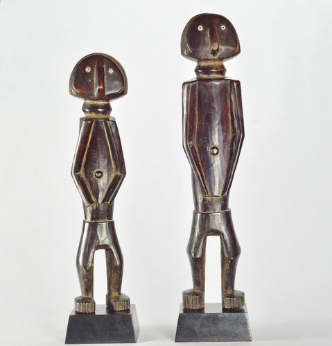 VENDU / SOLD ! MC1738 Paire statues de l'Ubangi Banda ou Zande Azande figures pair