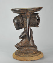 SOLD / SOLD! MC1270 Exceptional caryatid stool LUBA caryatid stool Congo DRC 